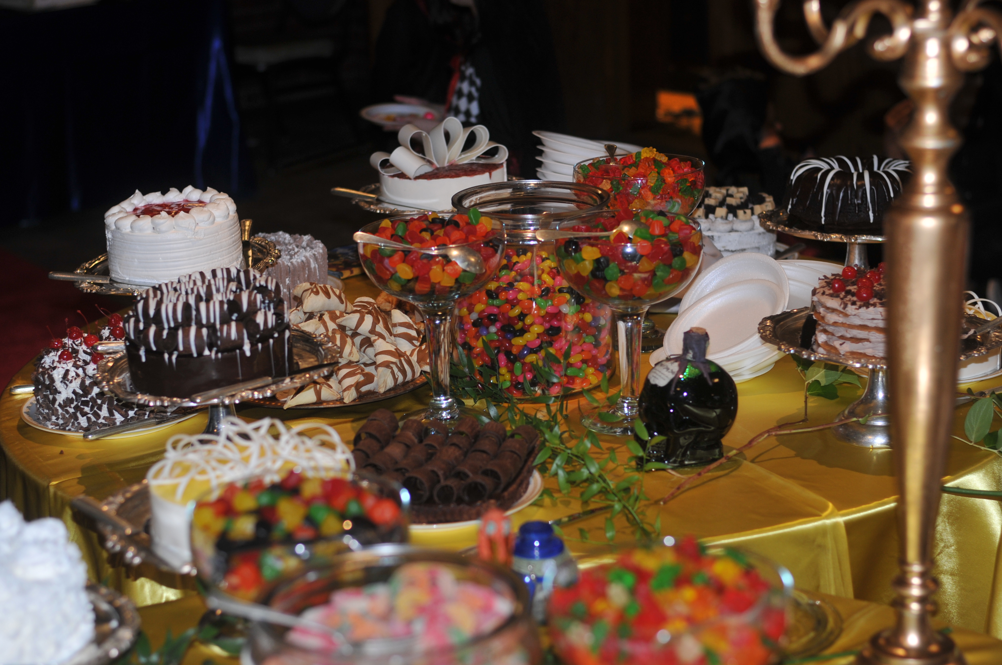 Dessert Table with Cakes and Candy
