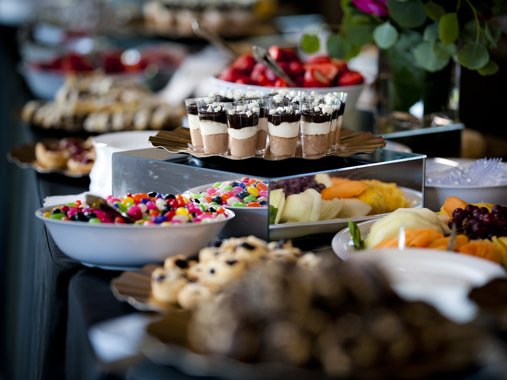 Dessert Table with Mousse and Fruit