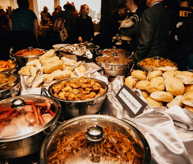 Meat buffet table