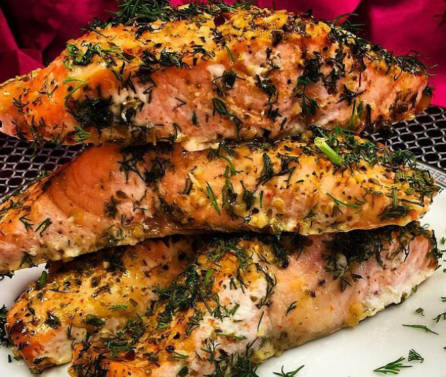 Seasoned salmon fillets