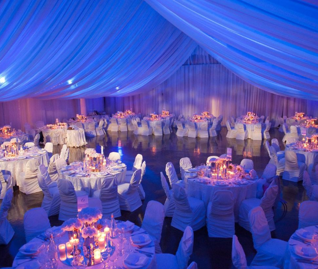 blue wedding hall