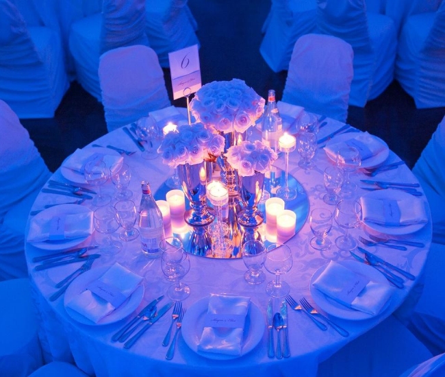 fancy blue wedding table