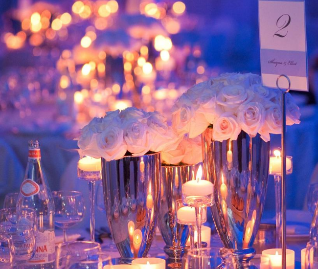 beautiful flowers on a wedding table