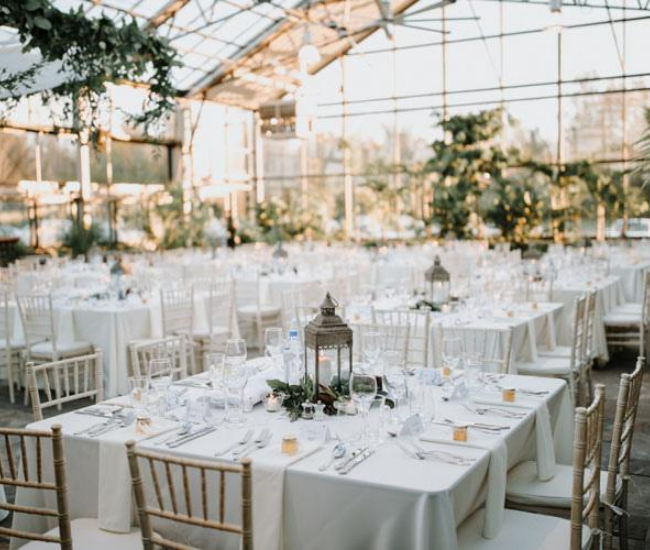 wedding hall in a glass building