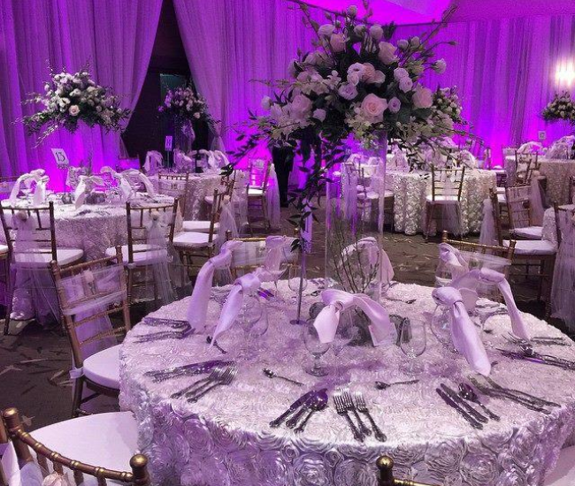 purple wedding room