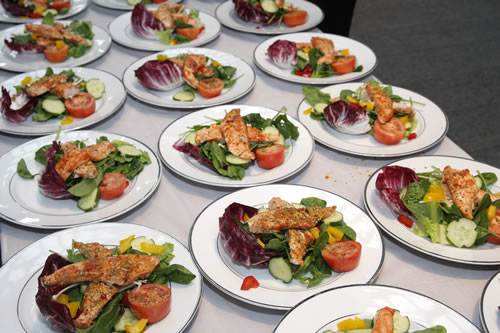 Plates of catered food